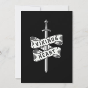 Viking Heart Ax Sword Norse Mythology Valhalla Gi Inbjudningar