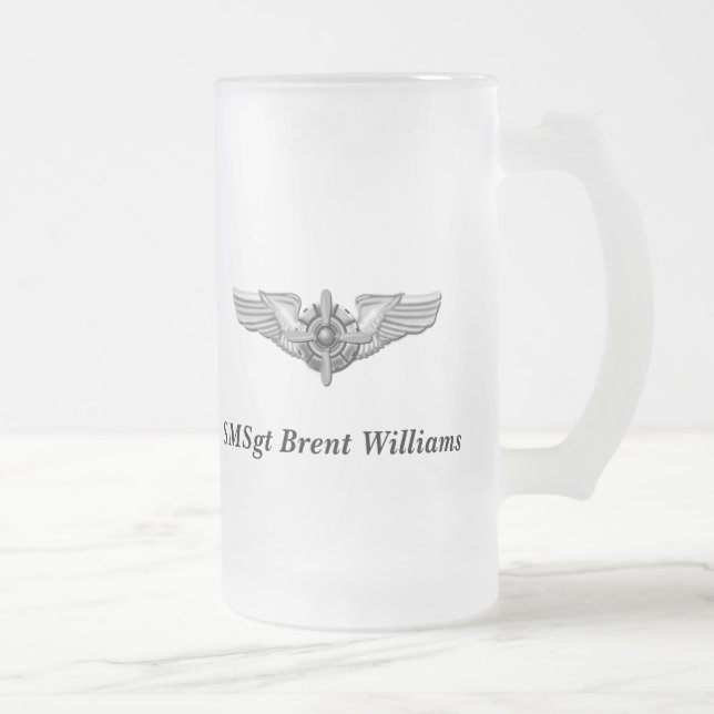 Viking hjälm & Wings-Personalized. Frostat Ölglas (Höger)