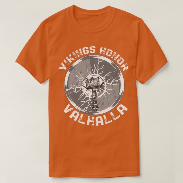 Viking Honor Valhalla Viking Hammer T Shirt (Design framsida)