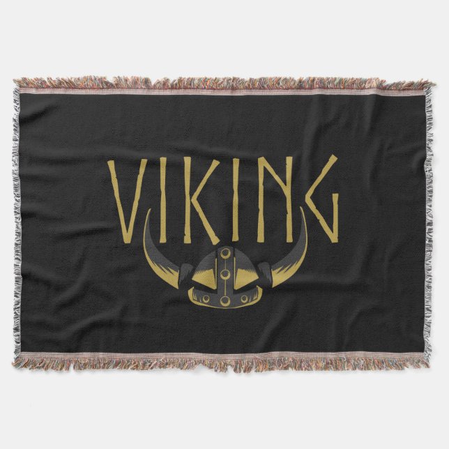 Viking Horned Helmet Blanket Filt (Framsidan)
