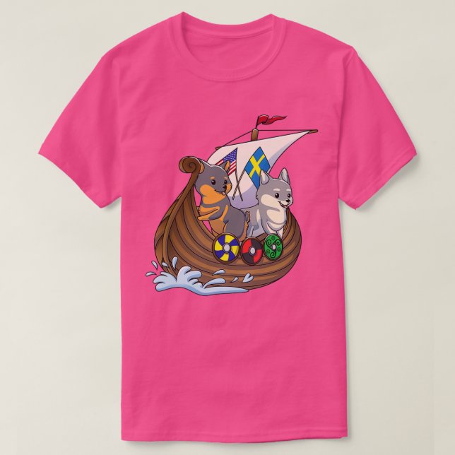 Viking Hundar Red stub T Shirt (Design framsida)