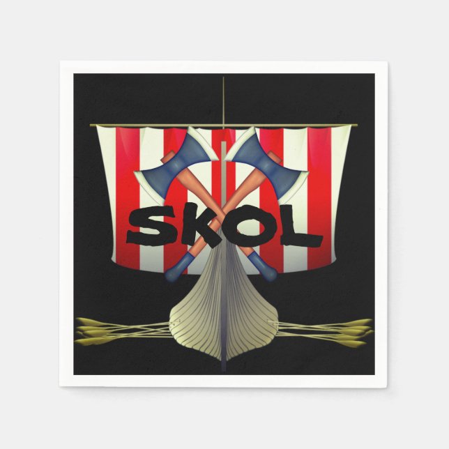 Viking Inspired Pappra Party Napkins Pappersservett (Framsidan)