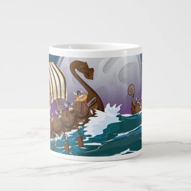 Viking Invasion Fleet Jumbo Mugg (Framsidan)