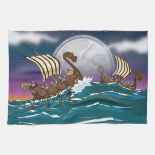 Viking Invasion Fleet Kökshandduk