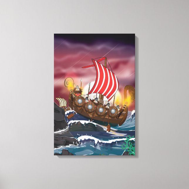 Viking invasionsflotta canvastryck (Framsida)