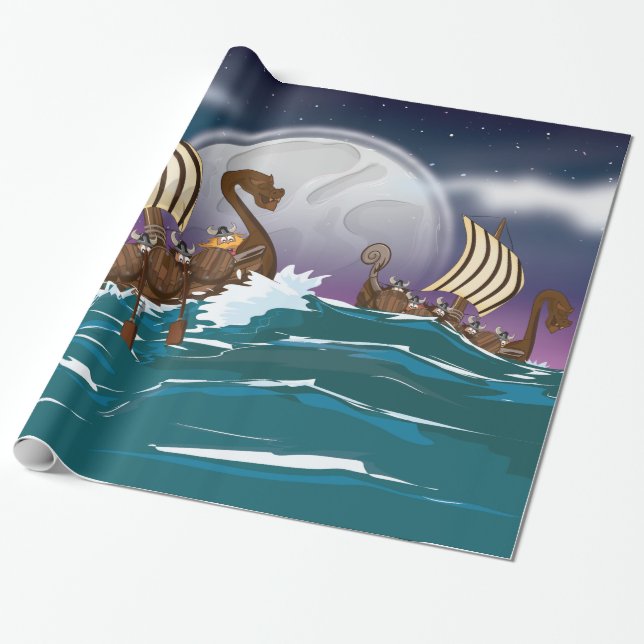 Viking invasionsflotta presentpapper (Utrullad)