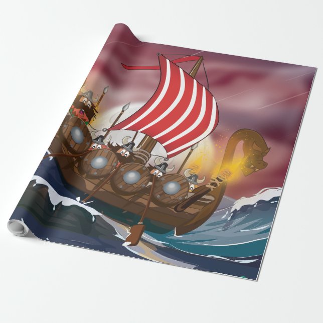 Viking invasionsflotta presentpapper (Utrullad)