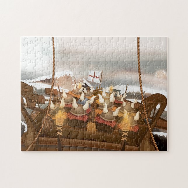 Viking invasionsflotta pussel (Horisontell)
