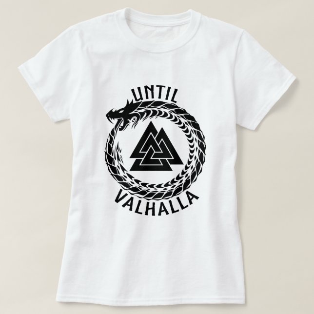 Viking Jormungandr tills Valhalla T Shirt (Design framsida)