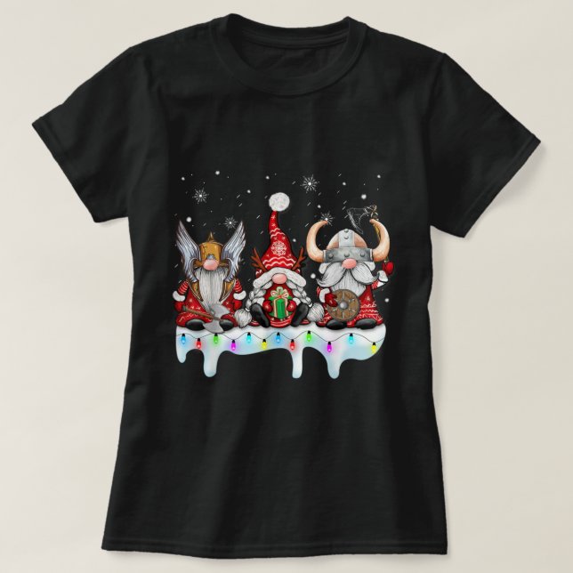 Viking jul Gnome Norse Mythology Pajamas T Shirt (Design framsida)