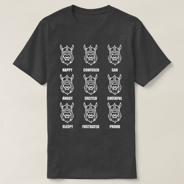 Viking Känslor Norge Ansikte Island Sverige  T Shirt (Design framsida)