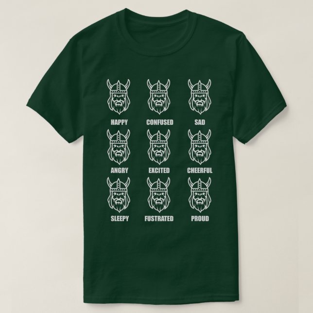 Viking Känslor Norge Ansikte Island Sverige  T Shirt (Design framsida)