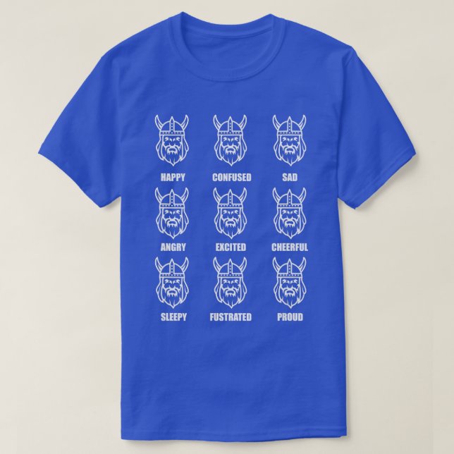 Viking Känslor Norge Ansikte Island Sverige  T Shirt (Design framsida)
