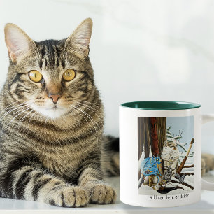Viking Katt Blå Drak Fantasi  Två-Tonad Mugg