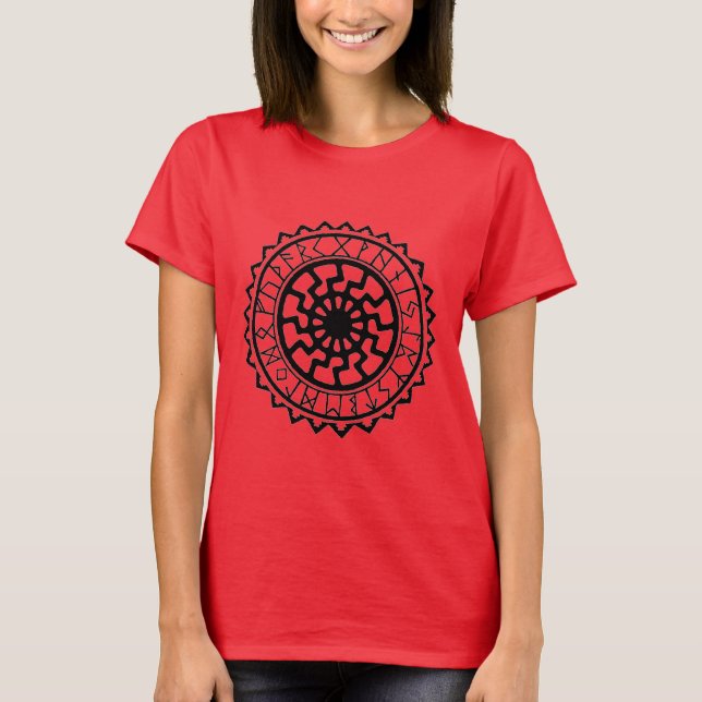 Viking-keltisk solrunkalender tee shirt (Framsida)