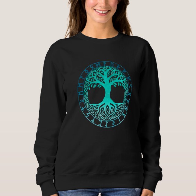 Viking-keltiskt knutmönster Livets Träd T Shirt (Framsida)