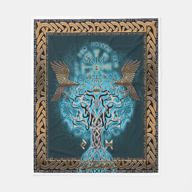 Viking Kompass Yggdrasil Fleecefilt (Framsidan)