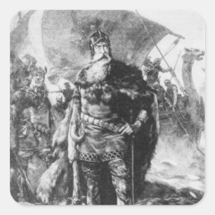 Viking krigare fyrkantigt klistermärke