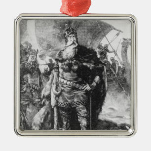 Viking krigare julgransprydnad metall