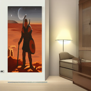 Viking krigare på Mars AI Art Poster