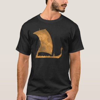 Viking Långskepp Oceanfärd Grafisk Tee Shirt