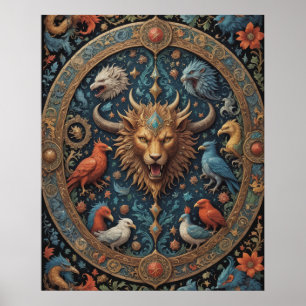 Viking Lejon Shield Poster
