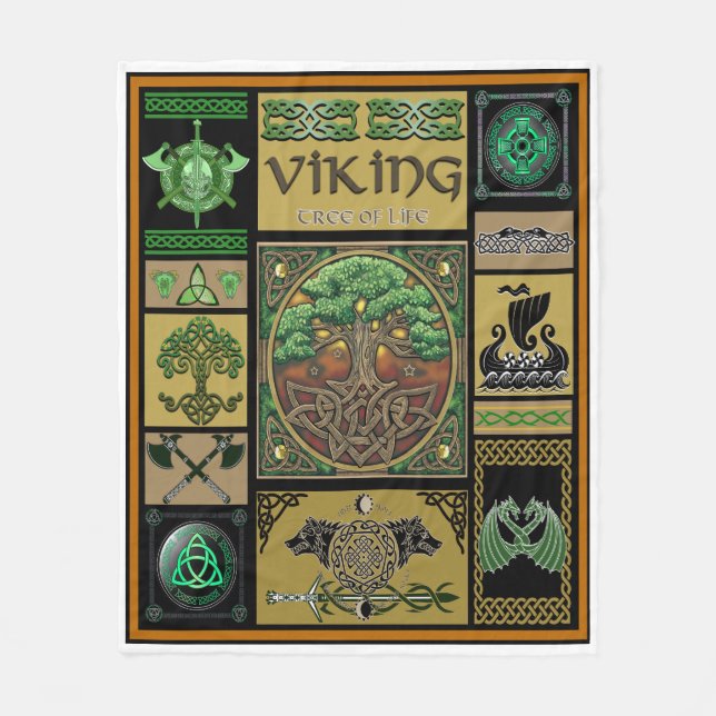 Viking Livets träd Fleecefilt (Framsidan)