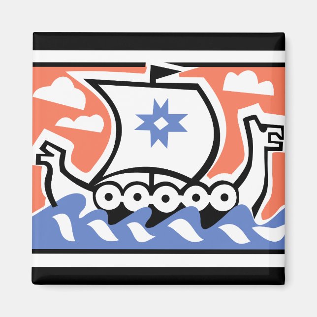 Viking Longboat Magnet (Framsidan)