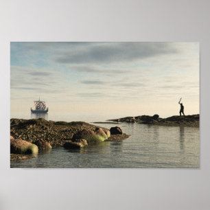 Viking Longship Homeward Bound Poster