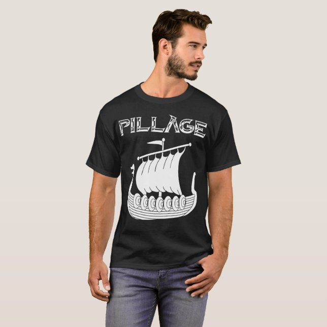 Viking Longship plundringT-tröja T-shirt (Hel framsida)