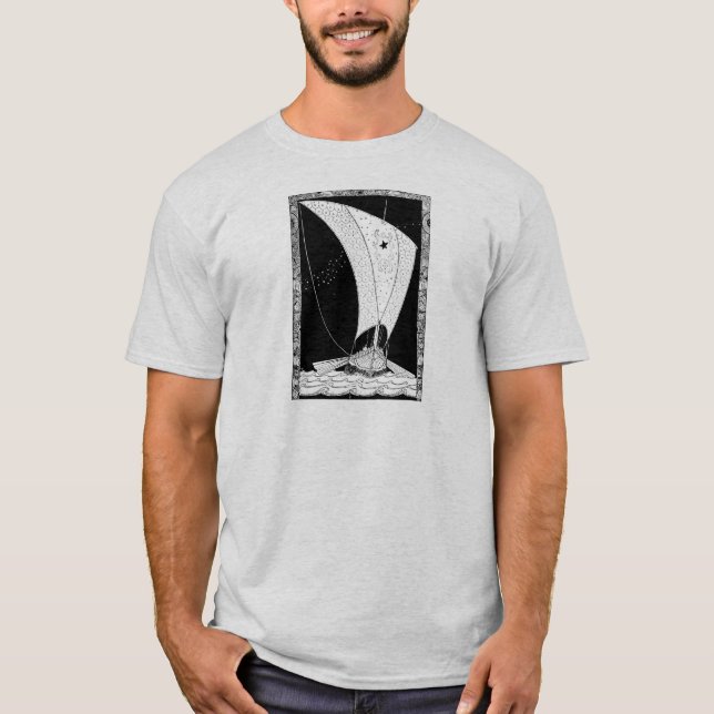 Viking Longship-segelbåt till havs Tee (Framsida)