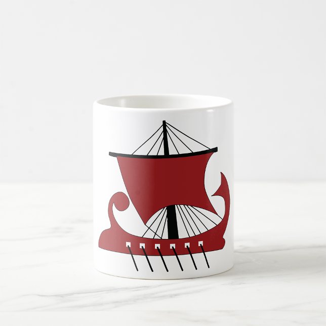 Viking Longship Silhouette Drakkar Frakt Kaffemugg (Skapare uppladdad)