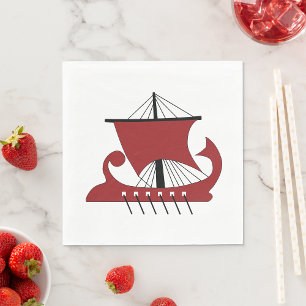 Viking Longship Silhouette Drakkar Frakt Pappersservett