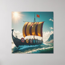Viking Longship skär genom Vågar