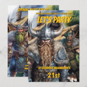 Viking medieval norse warriers fantastiska födelse inbjudningar