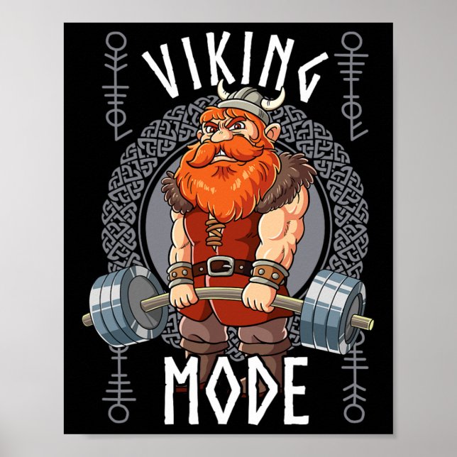 Viking Mode Gym Bodybuilding Poster (Framsidan)