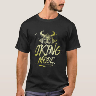 Viking Mode Träningspass Guld Valhalla Odin Motiv T Shirt