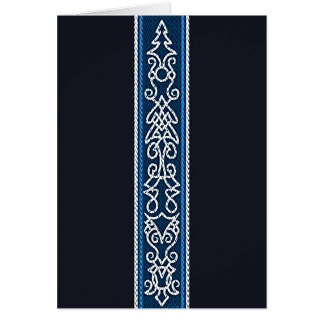 Viking Mönster Blue Hälsningskort (Framsidan)