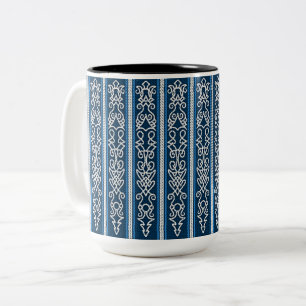 Viking Mönster Blue Två-Tonad Mugg