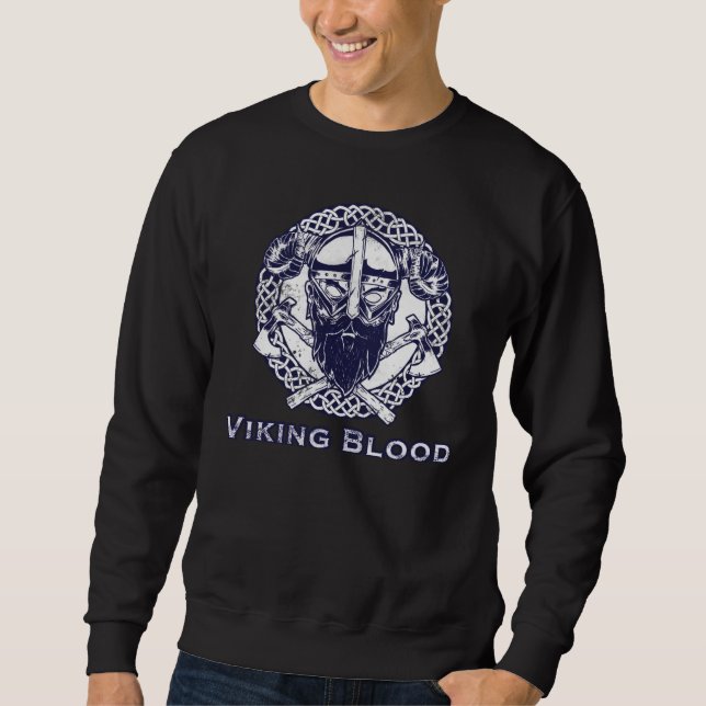 Viking Nordic Gods Valhalla Warrior Lång Ärmad Tröja (Framsida)
