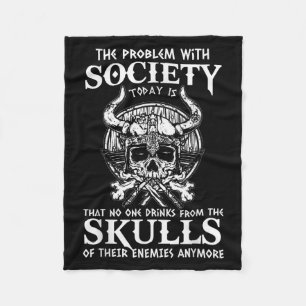 Viking Nordic Valhalla Odin Funny Society Problem Fleecefilt