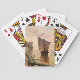 Viking Norse Frakt Boat Fantasy Art Spelkort