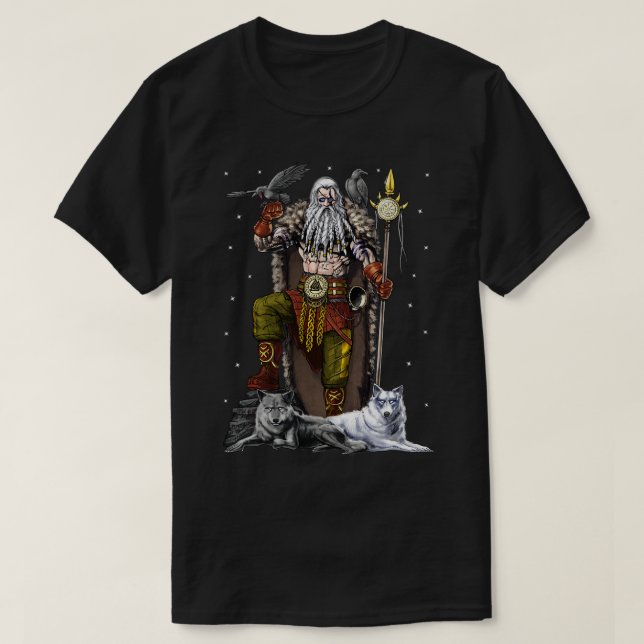 Viking Norse Gud Odin T Shirt (Design framsida)
