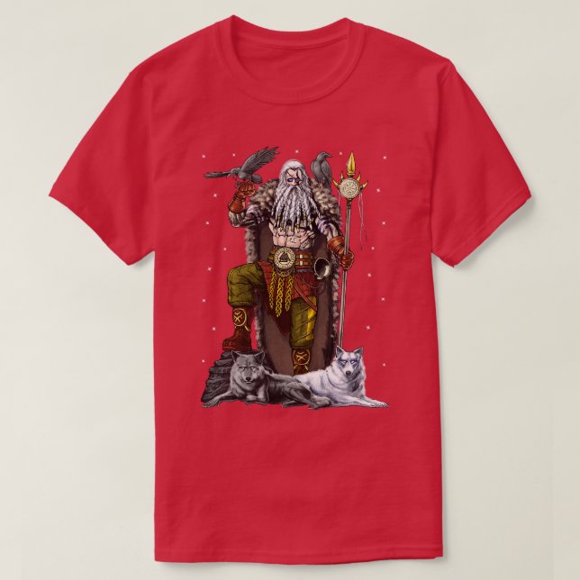 Viking Norse Gud Odin T Shirt (Design framsida)