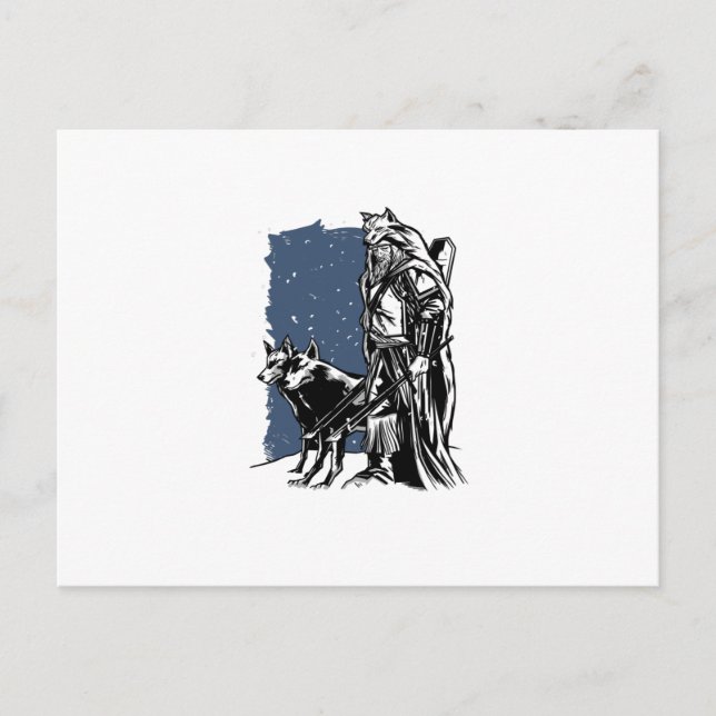 Viking och vargar vykort (Framsida)