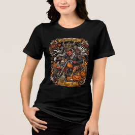 Viking Oni Biker Tjej Halloween,Samuraj Motorcykel T Shirt