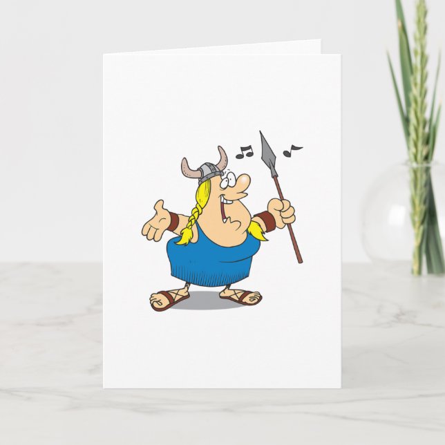 Viking Opera Singer Greeting Cards Kort (Framsida)