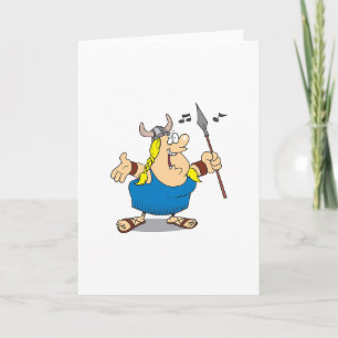 Viking Opera Singer Greeting Cards Kort