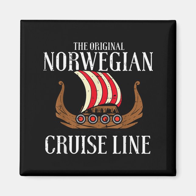 Viking Original Norwegian Cruise Line Funny Men Wo Magnet (Framsidan)