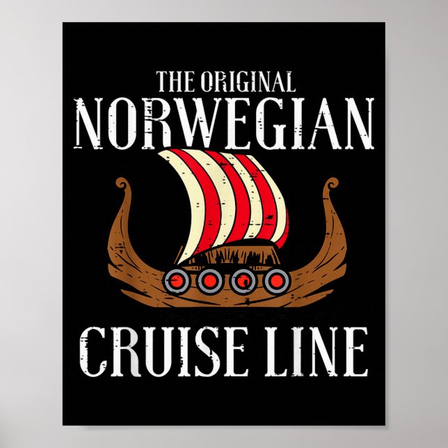 Viking Original Norwegian Cruise Line Funny Men Wo Poster (Framsidan)